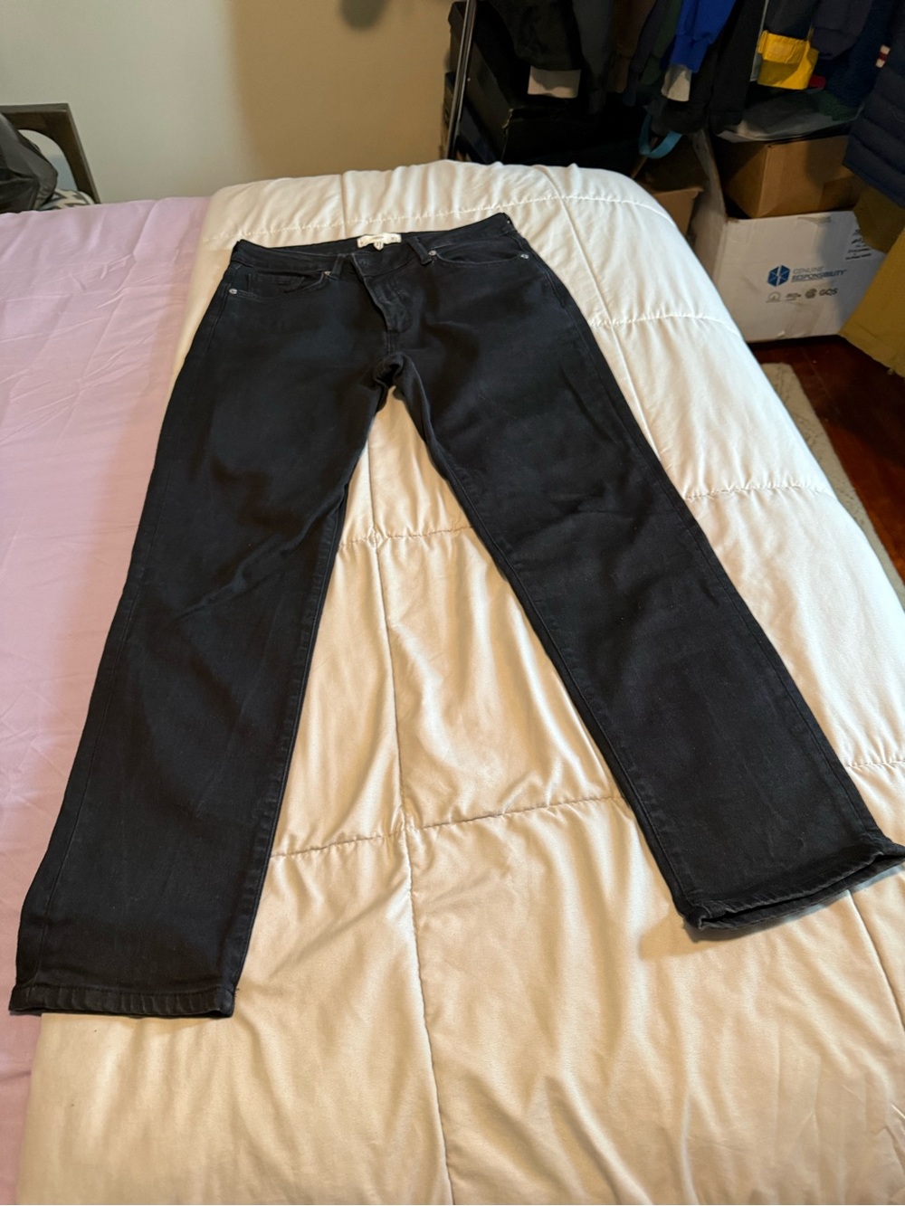 Mango Men's Straight Black Jeans